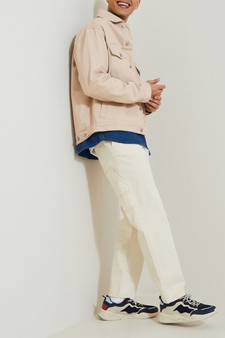 Veste en jean en coton biologique - Beige