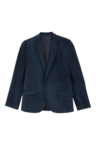 Veste slim en velours - Bleu marine