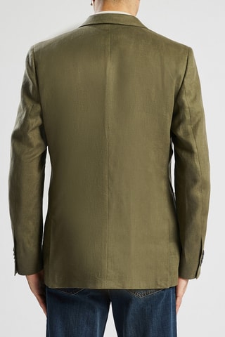 Veste regular en lin - Kaki