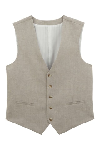 Gilet de costume slim en lin - Beige