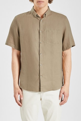 Chemisette regular en lin - Beige