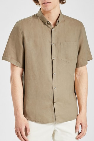 Chemisette regular en lin - Beige