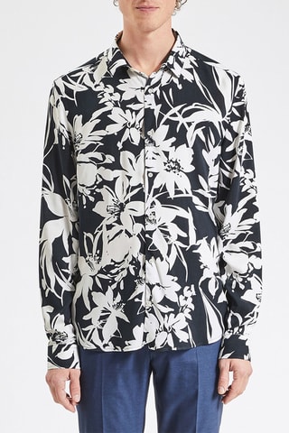 Chemise regular - Bleu marine et noir