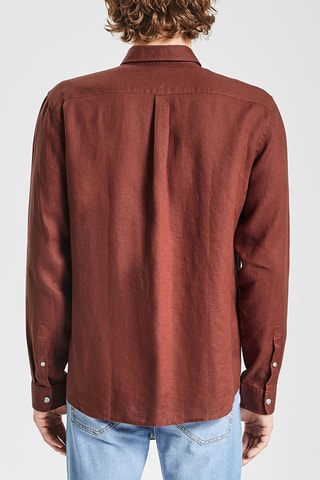Chemise regular en lin - Marron