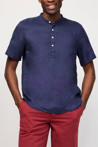 Chemisette en lin - Bleu