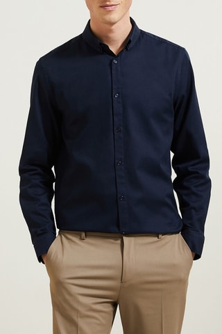 Chemise regular en coton biologique - Bleu marine