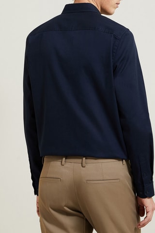 Chemise regular en coton biologique - Bleu marine