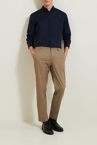 Chemise regular en coton biologique - Bleu marine