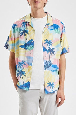 Chemisette casual - Bleu et rose