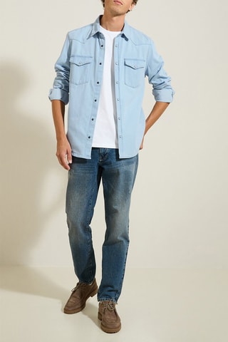 Chemise regular en jean - Bleu