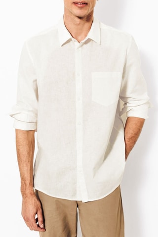Chemise regular en lin - Blanc