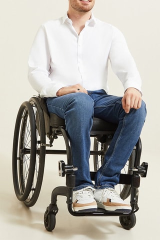 Chemise regular en coton biologique- Blanc