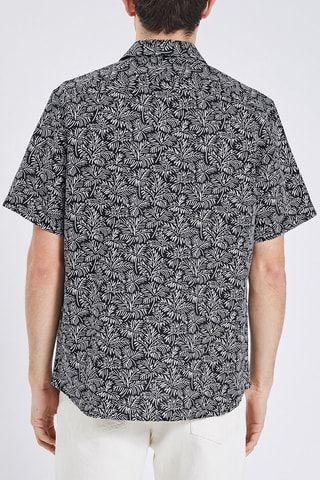 Chemise regular en lin - Noir