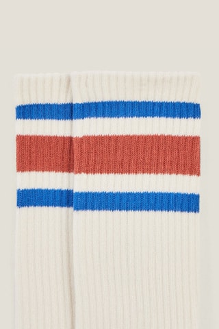Chaussettes en coton biologique - Blanc et bleu roi