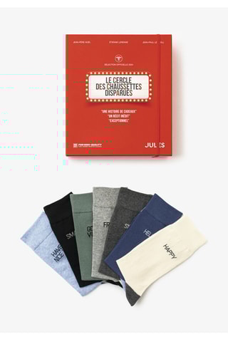 7 paires de chaussettes en coton biologique - Kaki et noir