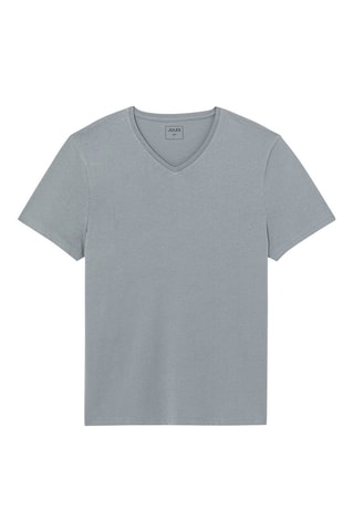 T-shirt slim en coton biologique - Bleu-gris