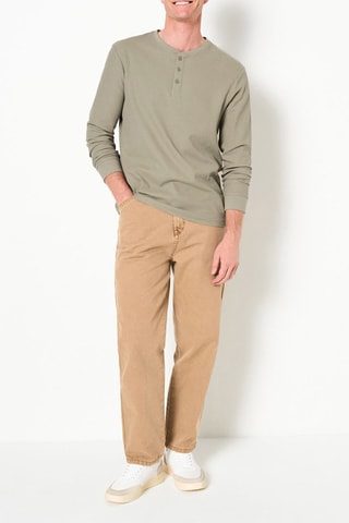 T-shirt regular en coton biologique - Kaki