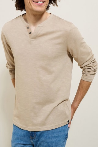 T-shirt slim en coton biologique - Beige