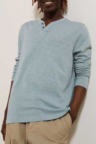 T-shirt slim en coton biologique - Ciel