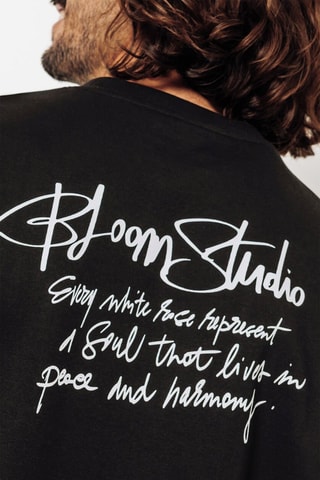 T-shirt relax en coton biologique - Noir