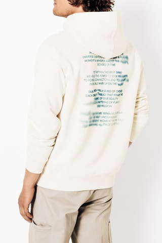 Sweat à capuche en coton biologique - Ecru