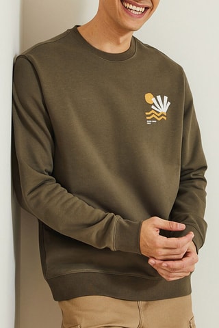 Sweat en coton biologique - Kaki