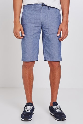 Bermuda chino en lin  - Bleu