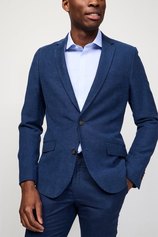 Veste de costume en lin - Bleu