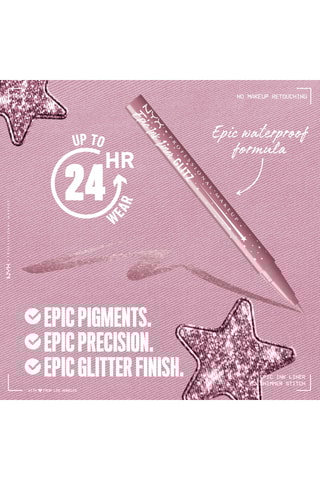 Eyeliner de feltro à prova d'água vegan 24 h Epic Ink - Shimmer Stitch - 1 ml