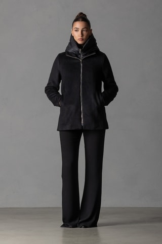 Manteau en laine à capuche - Noir