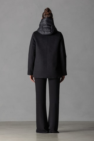 Manteau en laine à capuche - Noir