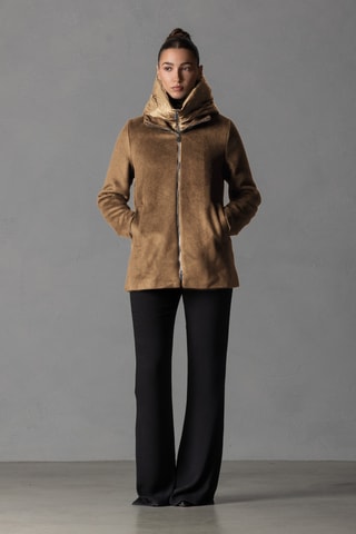 Manteau en laine à capuche - Camel