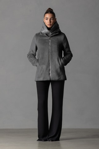 Manteau en laine à capuche - Gris