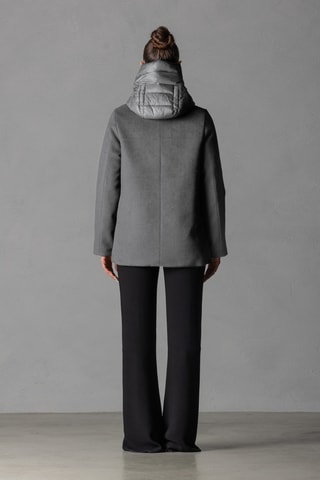 Manteau en laine à capuche - Gris