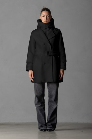 Trench en laine à capuche - Noir