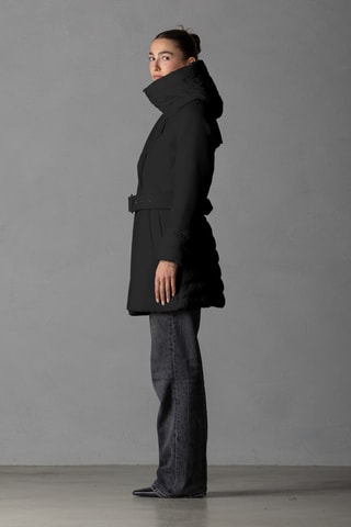 Trench en laine à capuche - Noir