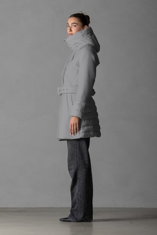 Trench en laine à capuche - Gris