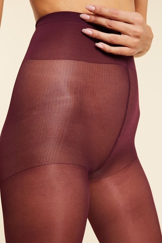 Halfdoorschijnende Panty Bordeauxrood