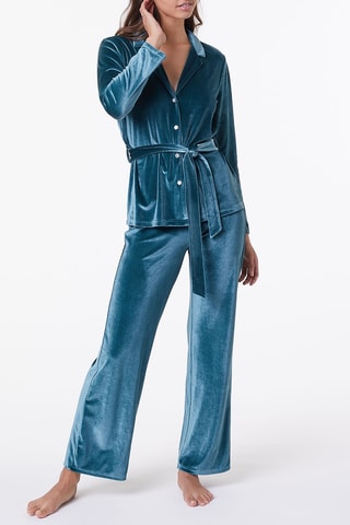 Velours Blouse Velvety Dennengroen