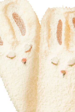 Sokken met oortjes Xmas House Ecru