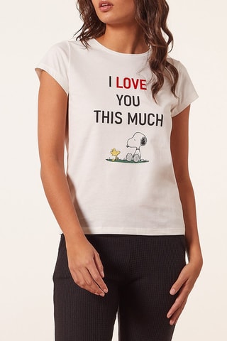 T-shirt Woodstock and Snoopy Snoopy and the Peanuts Tina Ecru