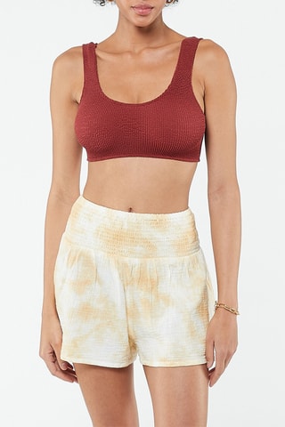 Strandshort met Tie and Dye Effect - Wit