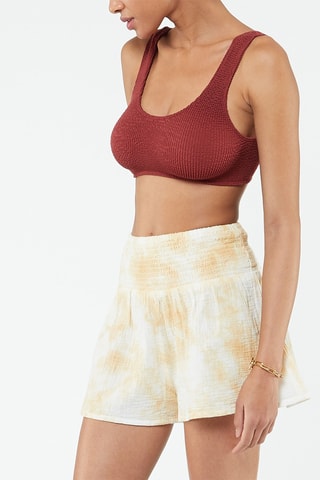 Strandshort met Tie and Dye Effect - Wit