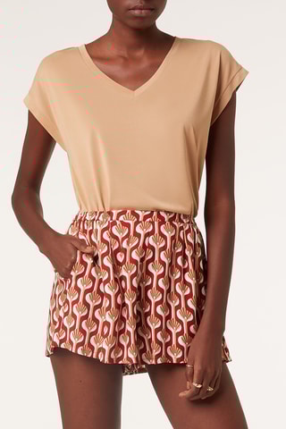 Short Hoge Taille Yena Bordeauxrood