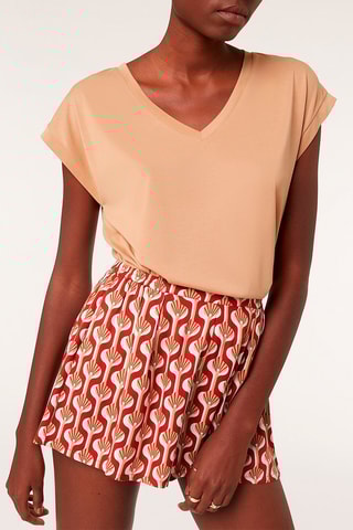 Short Hoge Taille Yena Bordeauxrood