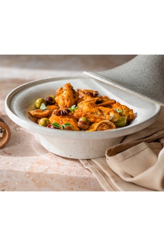 Plat à tajine en grès StoneWhite - 26 x 20 cm