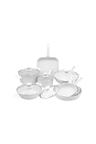 Batterie de cuisine en granit et quartz blanc StoneWhite - 13 pièces