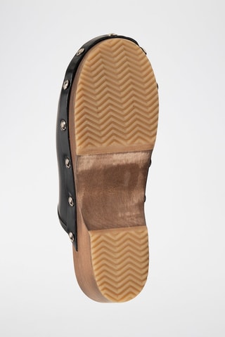 Leren Clogs Blossom - Zwart