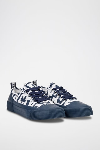 Sneakers Rubber Low Marineblauw en Wit