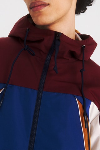 Parka à capuche Obanam Bordeaux et bleu marine